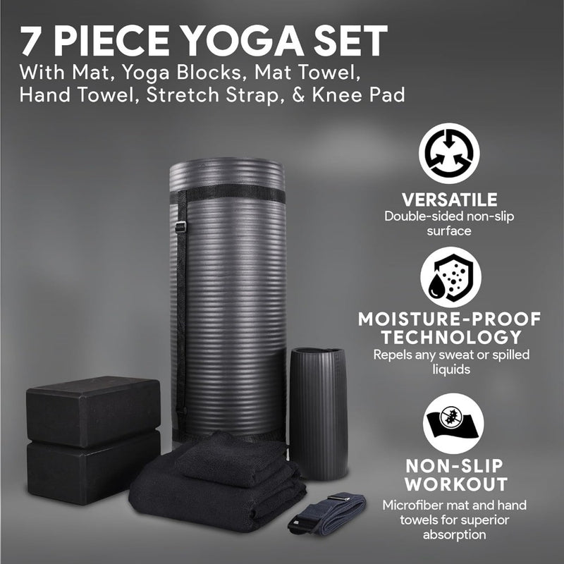 BalanceFrom 7-Piece Yoga Set – Complete Yoga Essentials for Comfort and Performance