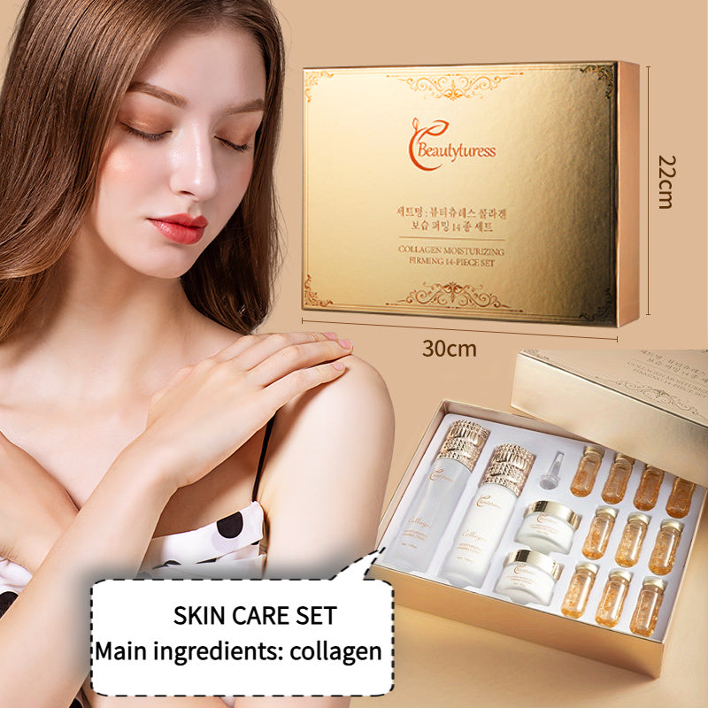 14PCS Luxury Collagen Skincare Kit for Women - Anti-Wrinkle, Hydrating  Firming Essentials