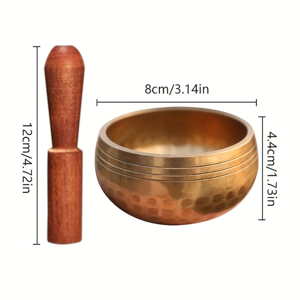 ibetan Singing Bowl Set – 3-Inch Handcrafted Meditation Bowl for Sound Healing, Chakra Balancing, and Mindfulness Practice