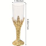 12 Golden Handled Mini Holy Grail Wine Glasses