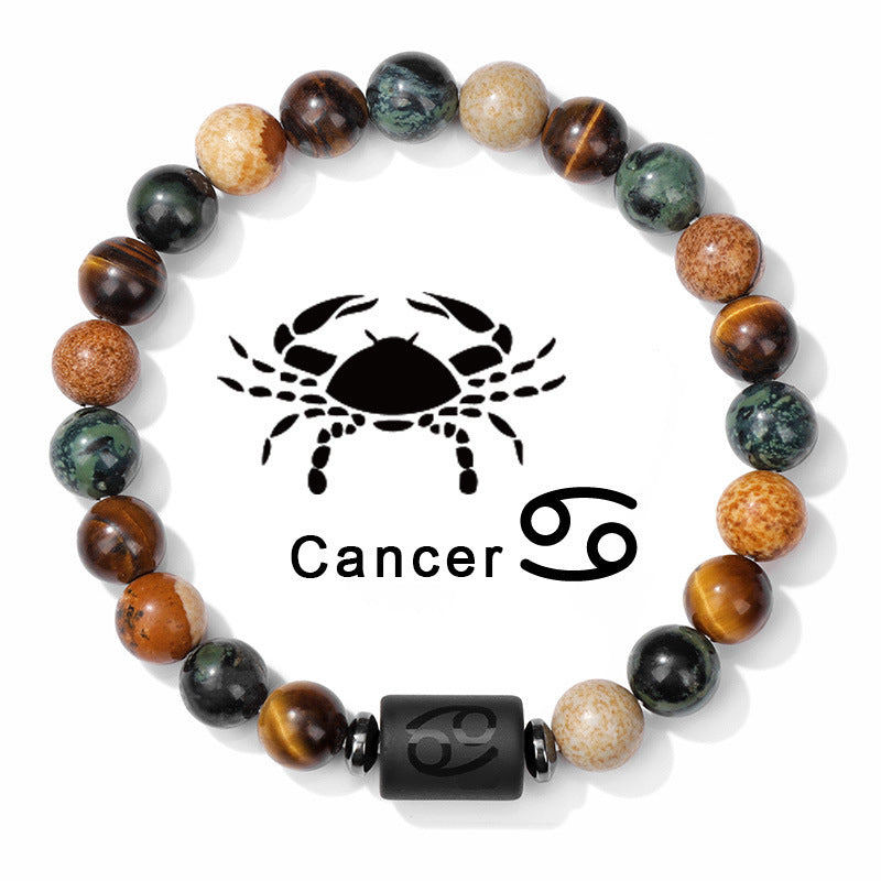 1pc Unique Zodiac Sign Link Bracelet for Men and Women - Adjustable Cancer, Virgo, Leo, Libra Bangle