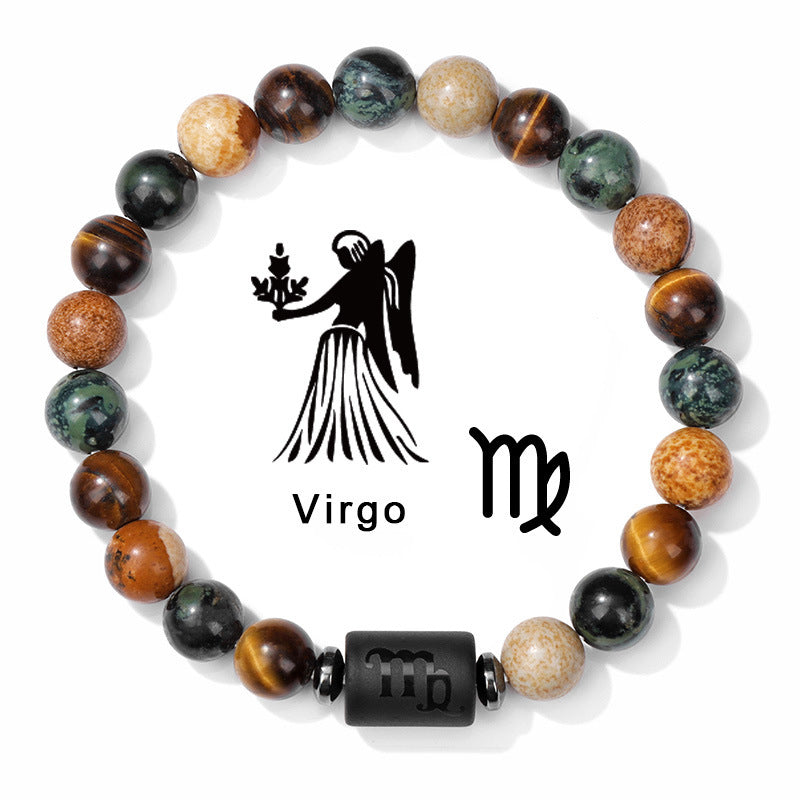 1pc Unique Zodiac Sign Link Bracelet for Men and Women - Adjustable Cancer, Virgo, Leo, Libra Bangle