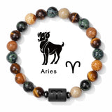 1pc Unique Zodiac Sign Link Bracelet for Men and Women - Adjustable Cancer, Virgo, Leo, Libra Bangle