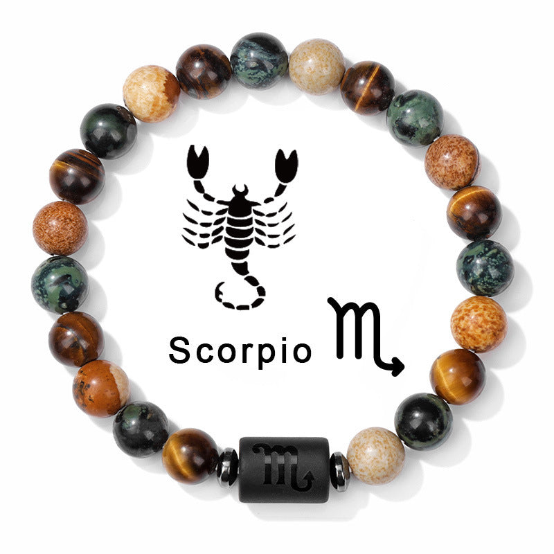 1pc Unique Zodiac Sign Link Bracelet for Men and Women - Adjustable Cancer, Virgo, Leo, Libra Bangle