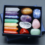 14PCS Natural Stone Set - 7 Chakra Reiki Healing Gemstones for Balance  Decoration