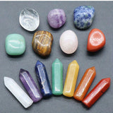 14PCS Natural Stone Set - 7 Chakra Reiki Healing Gemstones for Balance  Decoration