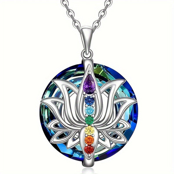 7 Chakras Lotus Pendant Necklace – Yoga-Inspired Jewelry for Mind-Body-Spirit Harmony