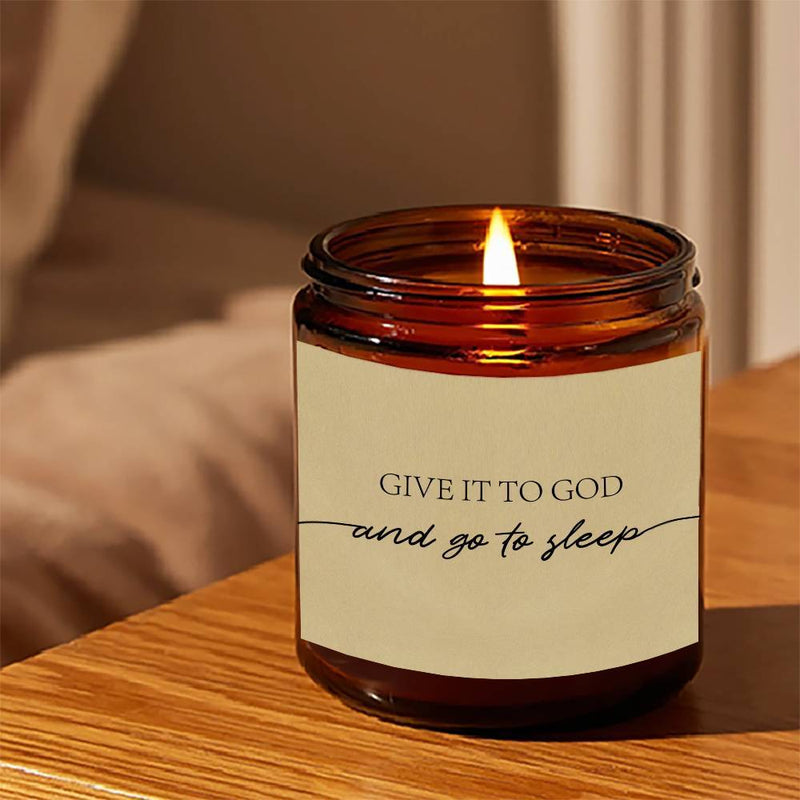 Give It To God And Go To Sleep" Lavender Scented Soy Wax Candle