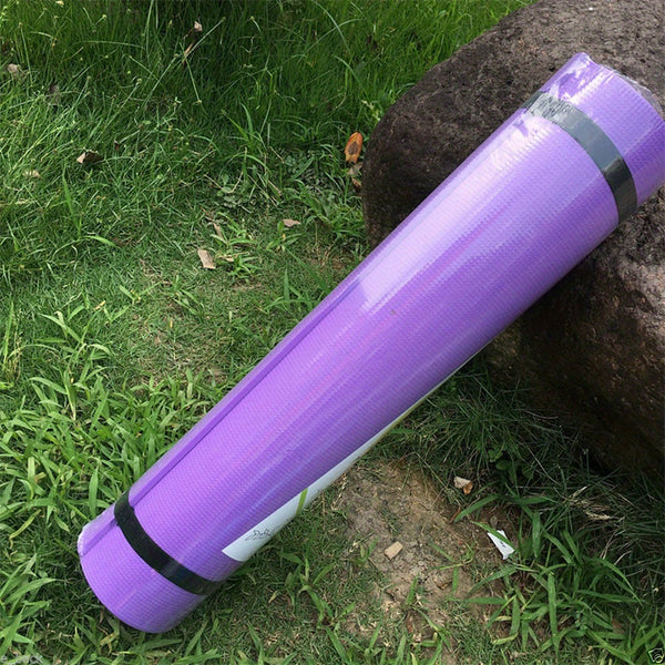 Purple EVA Yoga Mat with Strap – Thick, Durable, and Non-Slip