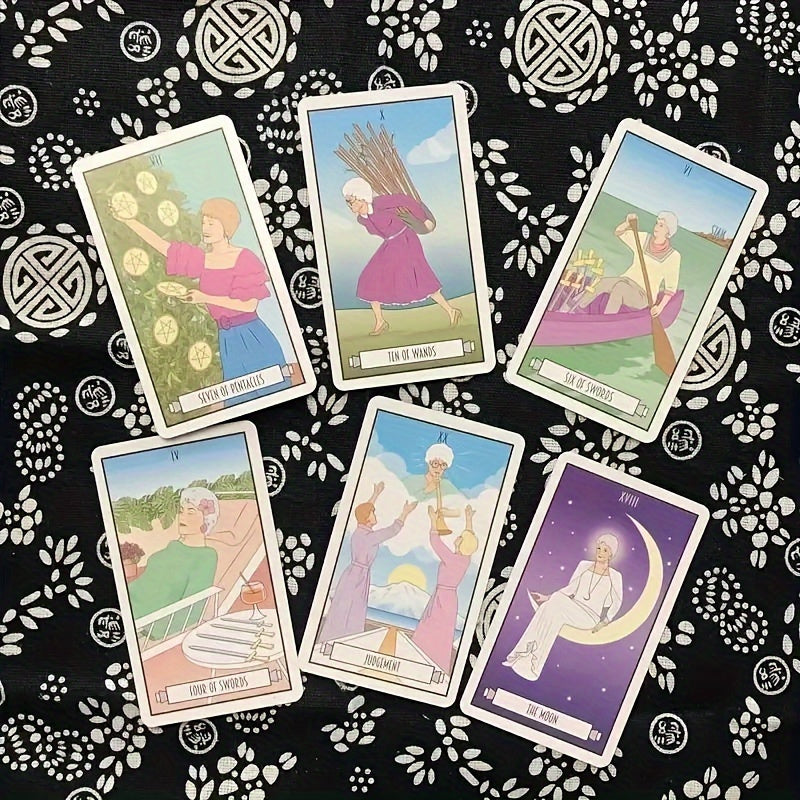 1 set of Tarot cards, Golden Boy and Jade Girl Tarot card fortune telling game, divination card board game, Christmas, Halloween, Thanksgiving gifts, party games, gifts