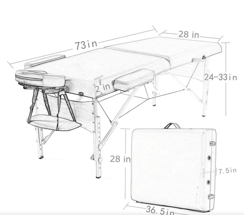 73 Inch Foldable Massage Table