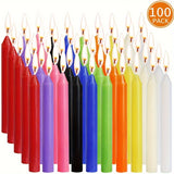 100 4-inch Smoke-free Colored Pole Wax Candles