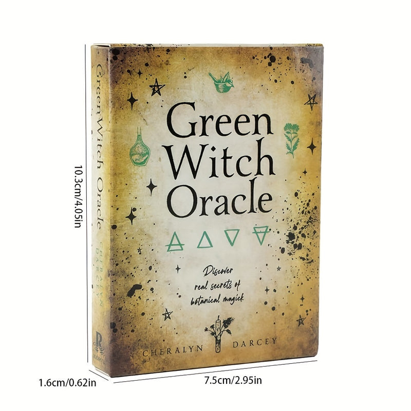 Green Witch Oracle Cards – Fortune Telling Tarot Card Game for Fun, Family Entertainment – 42 Card Set