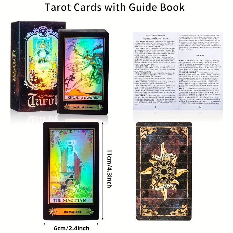 Black King Tarot Cards Set with Cloth, Energy Stones & More - Complete Divination Game for Beginners to Experts