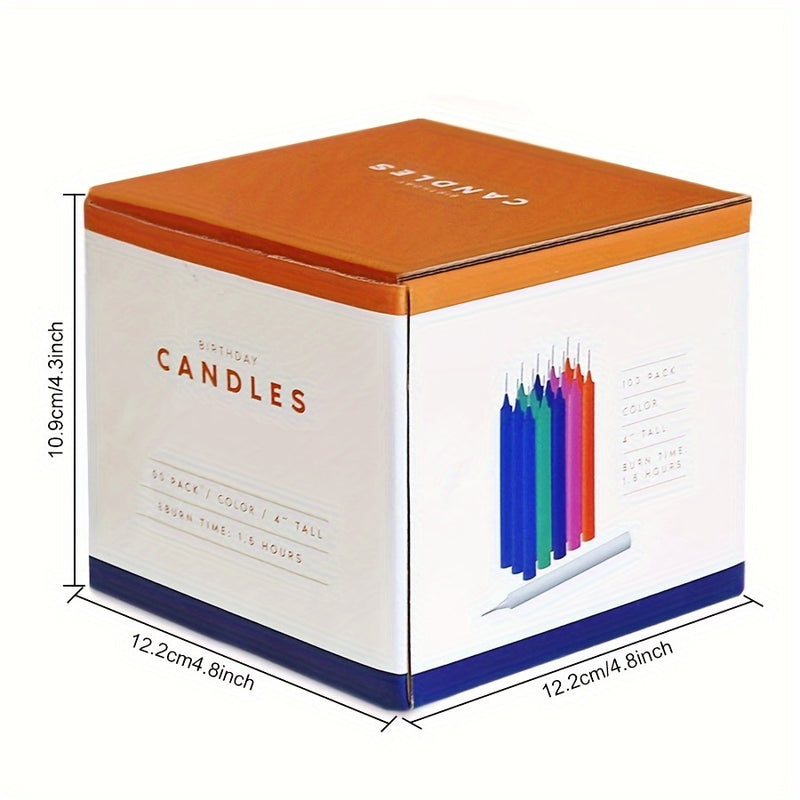 100 4-inch Smoke-free Colored Pole Wax Candles