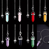 1/7pcs Natural Crystal Hexagonal Pillar Set – Chakra Worry Stones, Spiritual Pendulums