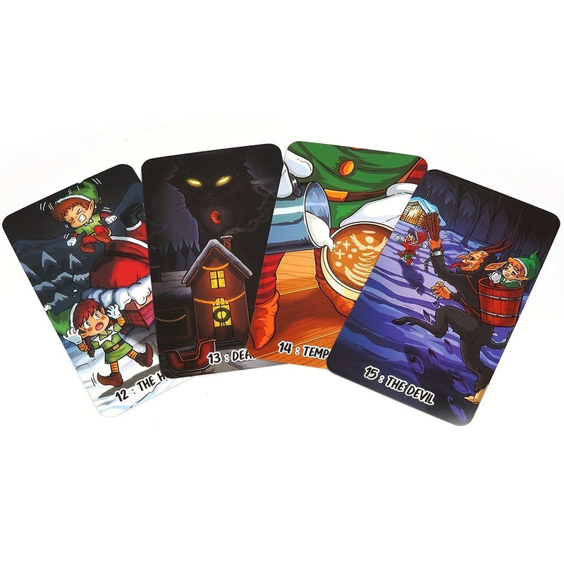 Christmas Tarot Cards & Elf Deck - Divination Party Game, Perfect for Holiday Gatherings & Gifts