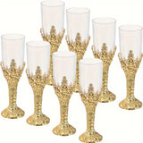 12 Golden Handled Mini Holy Grail Wine Glasses