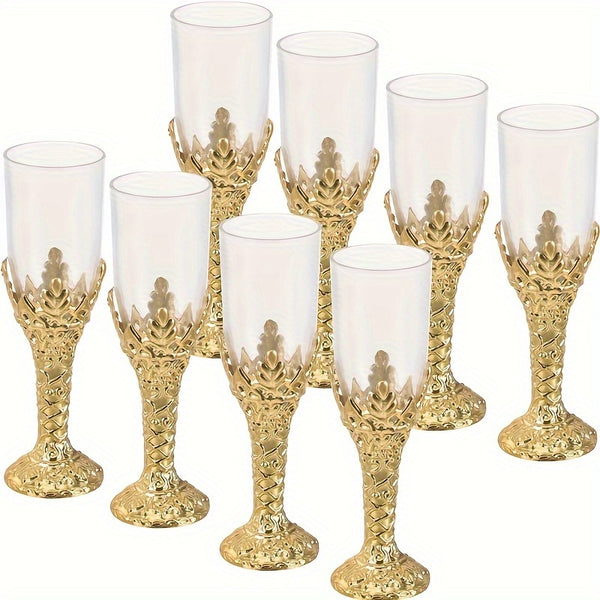 12 Golden Handled Mini Holy Grail Wine Glasses