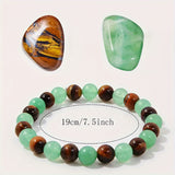 Money Bracelet With Green Aventurine Stone Tiger Eye Stone