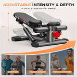 Compact Hydraulic Stepper with Resistance Bands – Home Exercise Machine for Men & Women | 350-400 lb Capacity | Calorie Counter | Ideal Christmas Gift | Pre-Black Friday Deals**