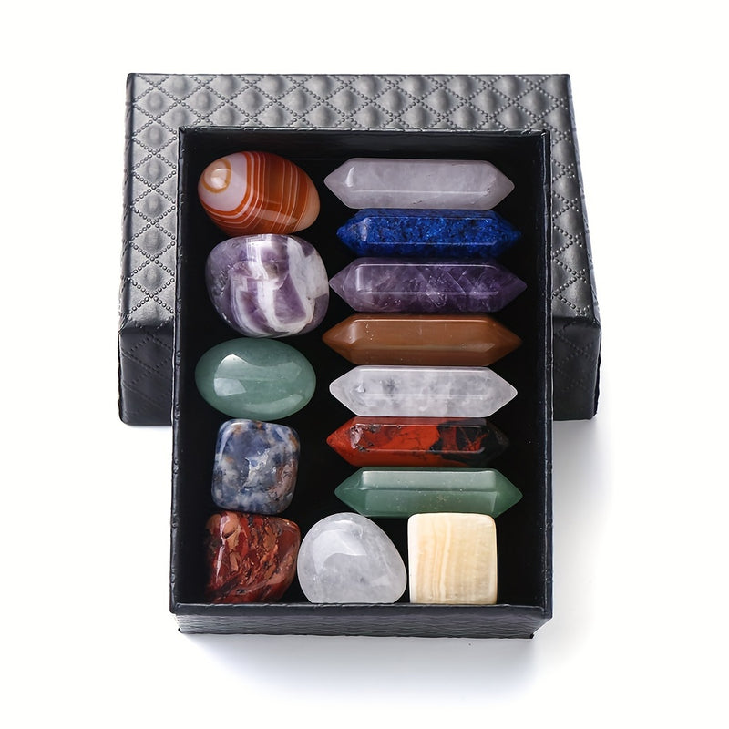 14pcs Chakra Stone Beads Kit - Natural Healing Crystals for Reiki, Chakra Balancing &amp; Decor