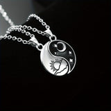 2pcs Dragon Tai Chi BFF Necklace Set – Yin Yang Moon Sun