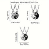 2pcs Dragon Tai Chi BFF Necklace Set – Yin Yang Moon Sun
