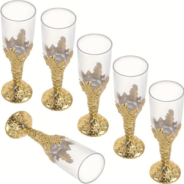 12 Golden Handled Mini Holy Grail Wine Glasses