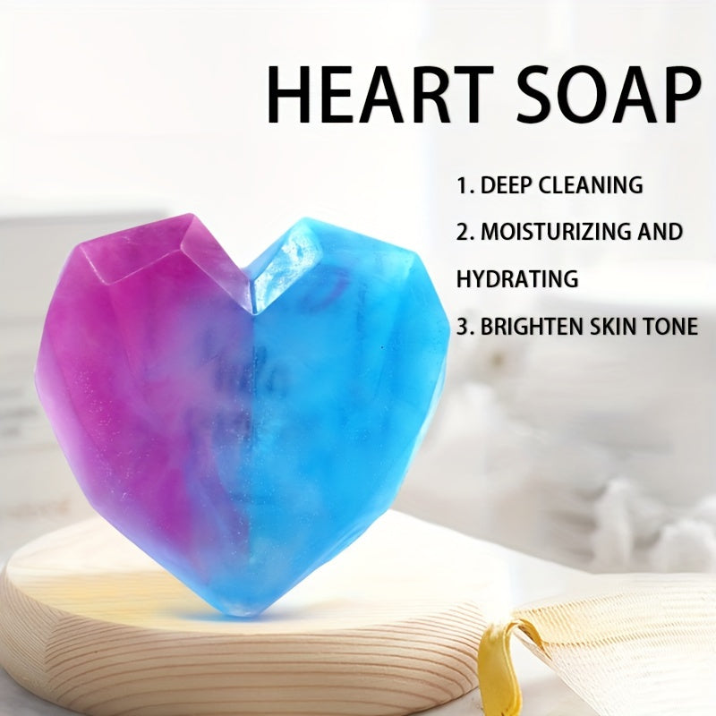 1pc Heart-Shaped Gradient Soap with Luxurious Lather