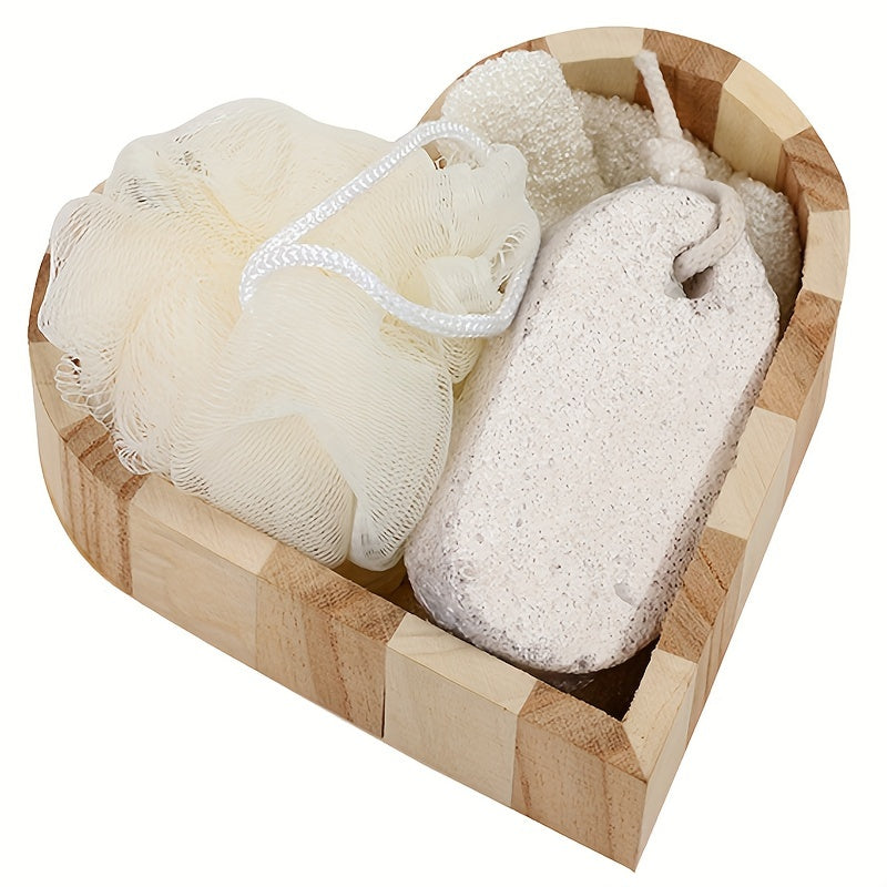 Bath Spa Gift Set - Heart-Shaped Box with Assorted Bath Accessories