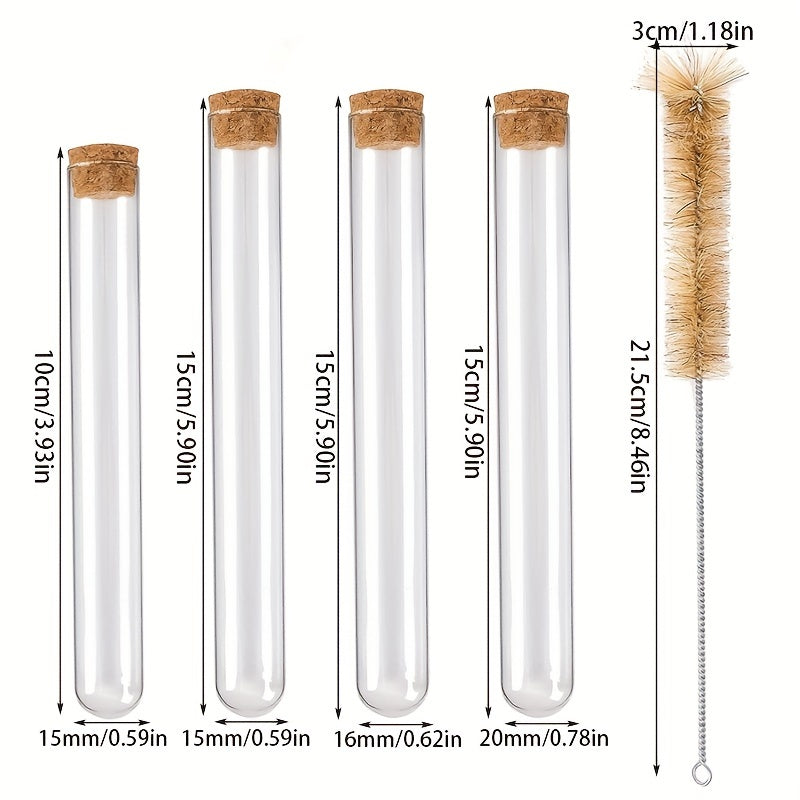 30pcs Clear Plastic Test Tubes with Cork Stoppers - Leak-Proof Containers for Plants, Bath Salts, Party Decorations - Reusable, Durable, and Easy to Clean