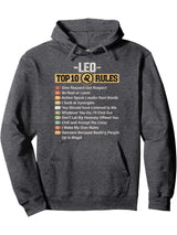 VelvetZodiac Sign Funny Top 10 Rules Of Leo Graphic Pullover Hoodie