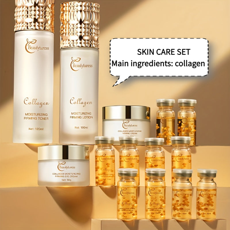 14PCS Luxury Collagen Skincare Kit for Women - Anti-Wrinkle, Hydrating  Firming Essentials