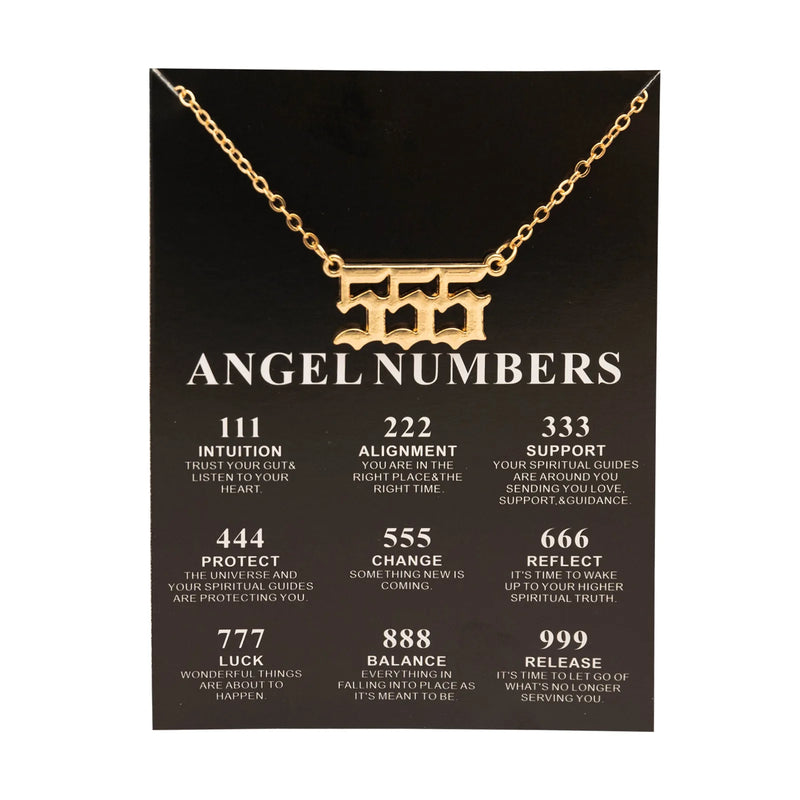 New Trendy Fashion Alloy Gold Color Lucky Angel Numbers Wish 777 Pendant Necklace for Women Girl Gift Birthday Jewelry Dropship