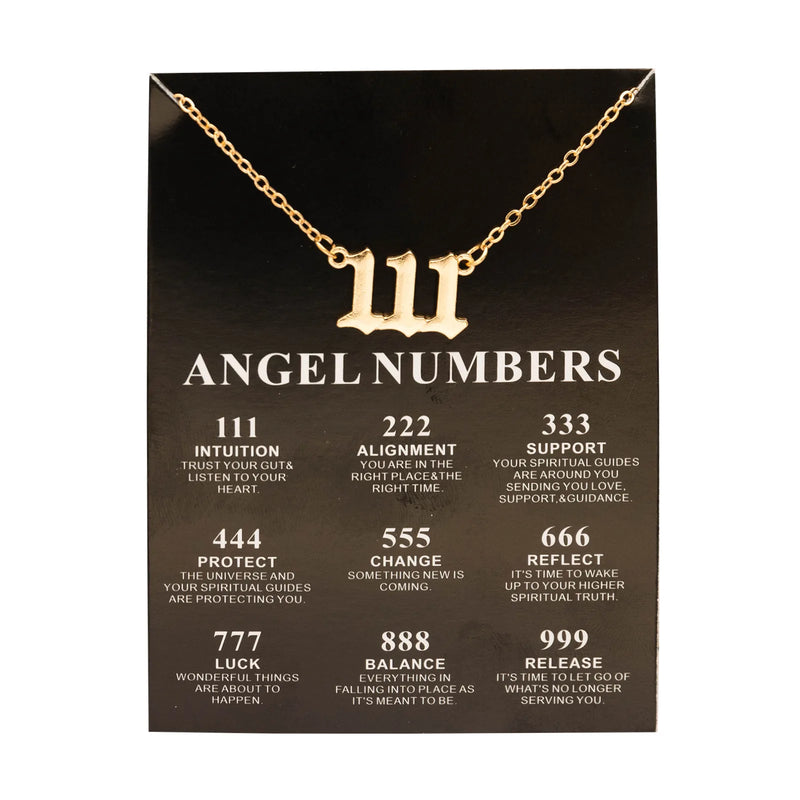 New Trendy Fashion Alloy Gold Color Lucky Angel Numbers Wish 777 Pendant Necklace for Women Girl Gift Birthday Jewelry Dropship