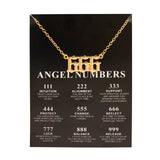 New Trendy Fashion Alloy Gold Color Lucky Angel Numbers Wish 777 Pendant Necklace for Women Girl Gift Birthday Jewelry Dropship