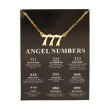 New Trendy Fashion Alloy Gold Color Lucky Angel Numbers Wish 777 Pendant Necklace for Women Girl Gift Birthday Jewelry Dropship