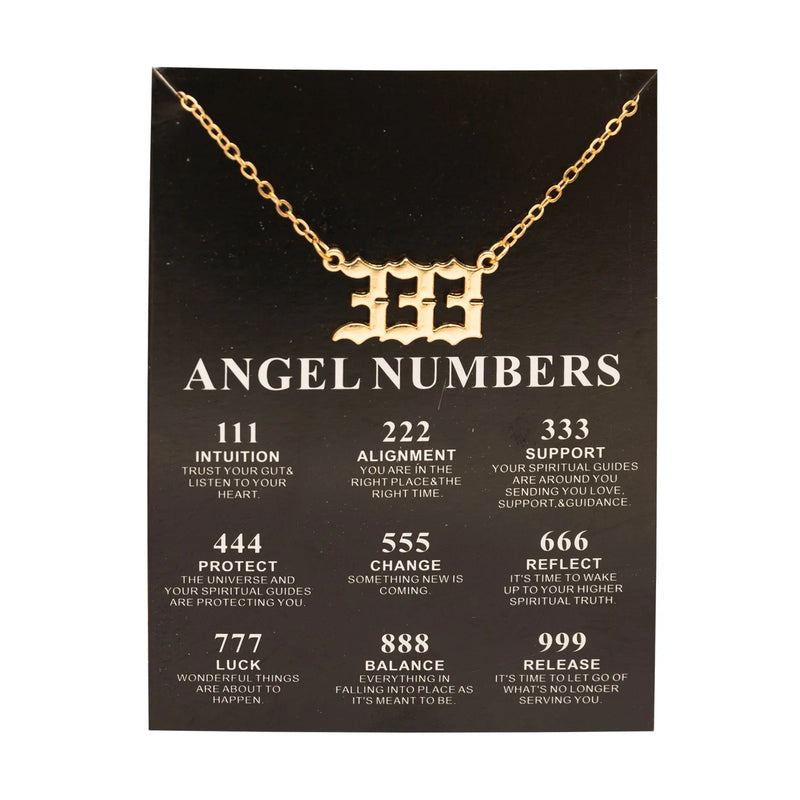 New Trendy Fashion Alloy Gold Color Lucky Angel Numbers Wish 777 Pendant Necklace for Women Girl Gift Birthday Jewelry Dropship