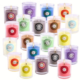 20 Colorful Glass Cups with Aromatherapy Candles and Long-Lasting Fragrance for Hand Gifts