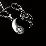 2pcs Dragon Tai Chi BFF Necklace Set – Yin Yang Moon Sun