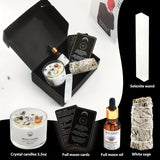 Crystal Spiritual Self-Care Energy Gift Set – Chakra Meditation Accessories; Cleansing Kit