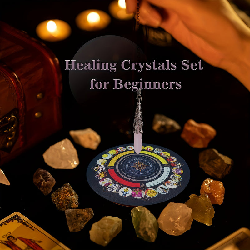 14pcs Crystal Stone Set - Perfect for Beginners in Meditation & Energy Balancing