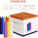 100 4-inch Smoke-free Colored Pole Wax Candles