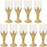 12 Golden Handled Mini Holy Grail Wine Glasses