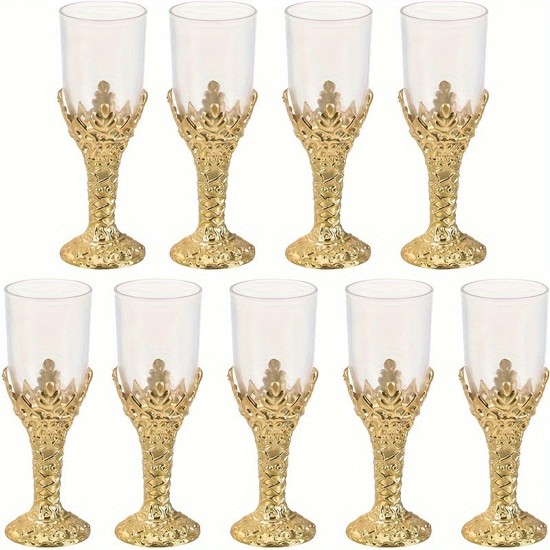 12 Golden Handled Mini Holy Grail Wine Glasses