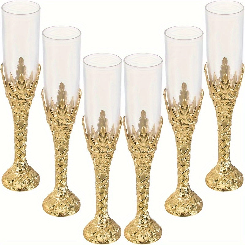 12 Golden Handled Mini Holy Grail Wine Glasses