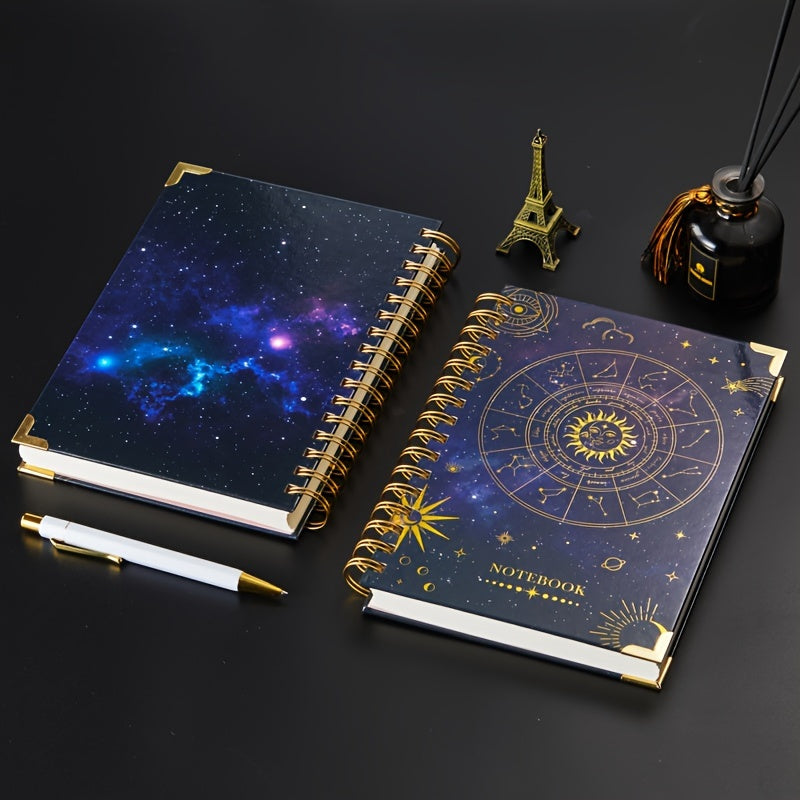 240 Pages 3 Pack A5 Spiral Journal Notebook, Hardcover Astrology Cover, 100GSM Thick Paper, Lined Dotted Graph Paper, 5.8 X 8.4 In, Gifts For Women Girls