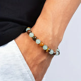 Money Bracelet With Green Aventurine Stone Tiger Eye Stone