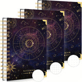 240 Pages 3 Pack A5 Spiral Journal Notebook, Hardcover Astrology Cover, 100GSM Thick Paper, Lined Dotted Graph Paper, 5.8 X 8.4 In, Gifts For Women Girls